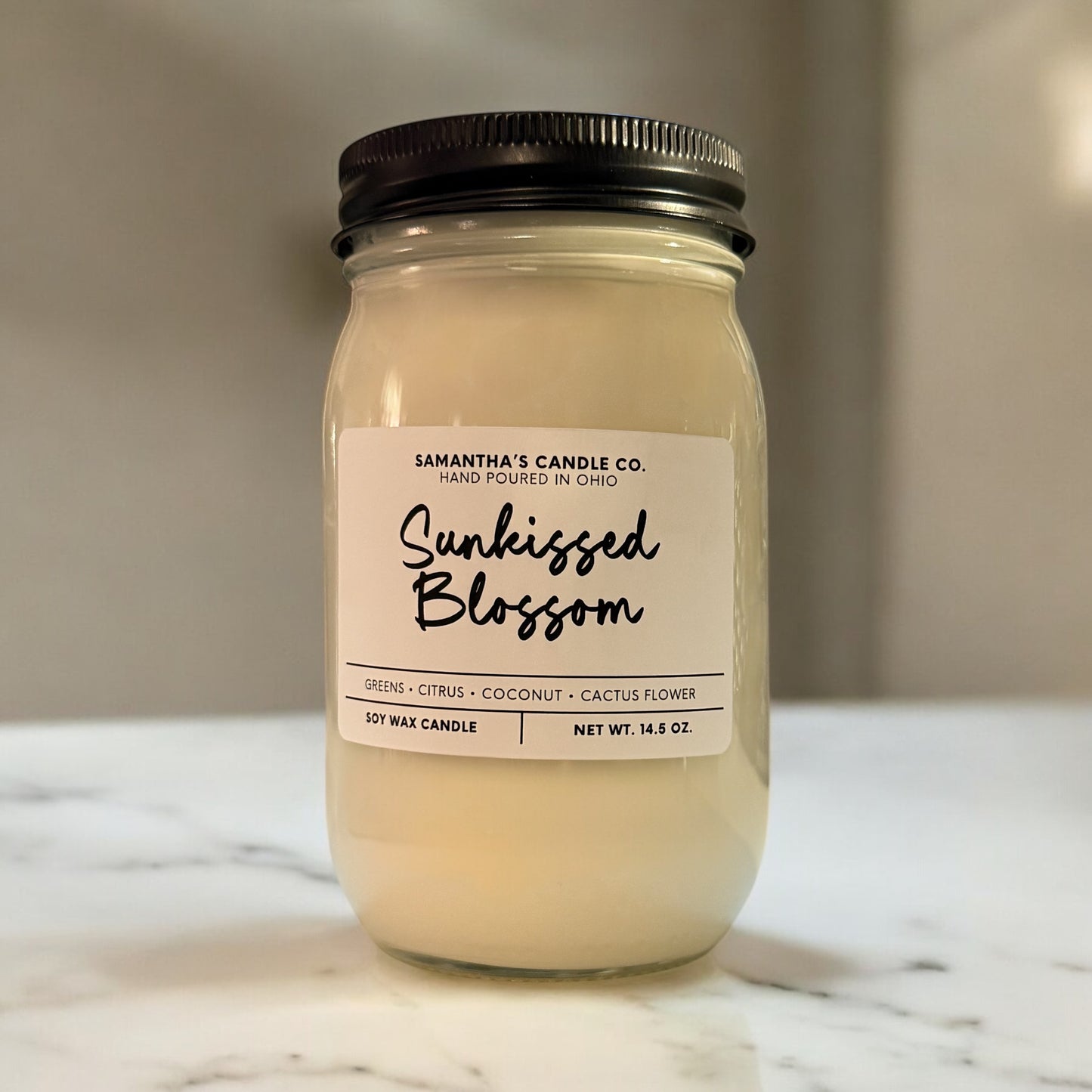 14.5 oz soy candle- Sunkissed Blossom scent